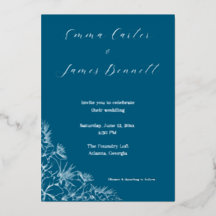 Invitation de mariage moderne en feuille d'alumini