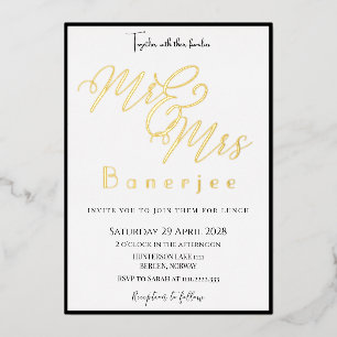Aluminium Invitation de mariage royale en feuille d'aluminiu