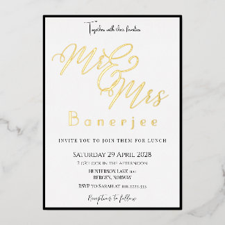 Aluminium Invitation de mariage royale en feuille d'aluminiu