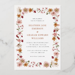Aluminium Invitation de mariage rustique en papier métallisé