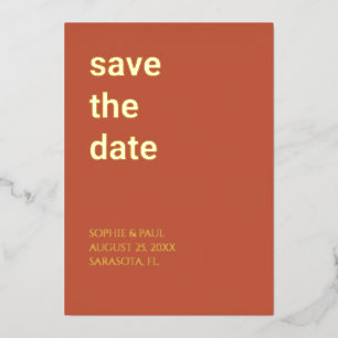 Aluminium Invitation de sauvegarde de date simple en terre c