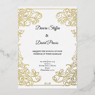 Aluminium Invitation décorative élégante en feuille d'or min
