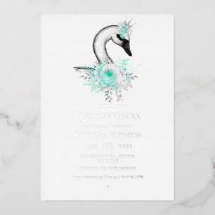 Aluminium Invitation en feuille d'aluminium Aqua et Cygne Ar