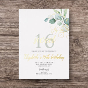 Aluminium Invitation en feuille d'aluminium Boho Eucalyptus