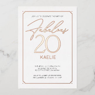 Aluminium Invitation en feuille d'aluminium pour 20e anniver
