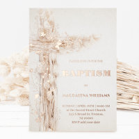 Invitation en feuille d'aluminium pour baptême de