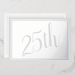 Aluminium Invitation en feuille d'aluminium pour les 25 ans 