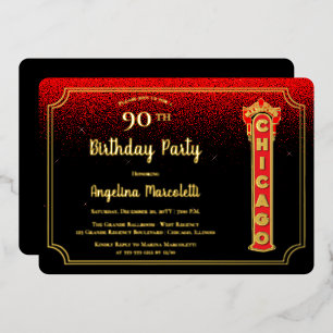 Aluminium Invitation en feuille d'aluminium pour les 90 ans 