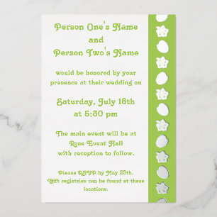 Aluminium Invitation en feuille d'or vert Péridot avec un Hi