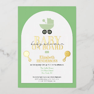 Aluminium Invitation en feuille métallisée dorée pour Baby S