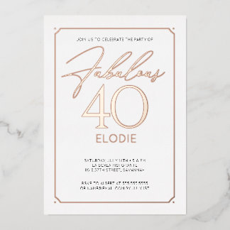 Aluminium Invitation en feuille métallisée pour 40e annivers