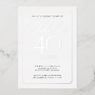 Aluminium Invitation en feuille métallisée pour 40e annivers