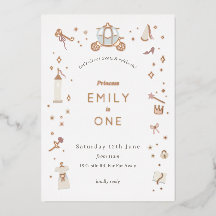 Invitation en feuille pour fête de princesse et ca
