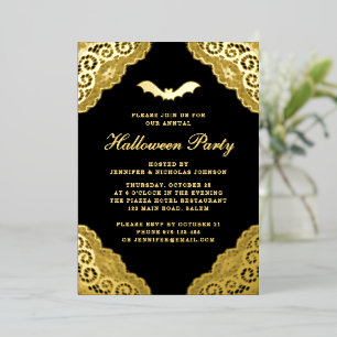 Aluminium Invitation en noir gothique damassé avec feuille d