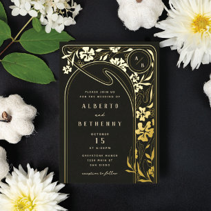 Aluminium Invitation en papier d'aluminium Art Nouveau en fo