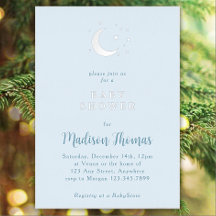 Invitation en papier métallisé pour Baby Shower Lu