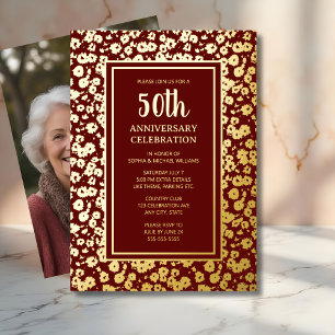 Aluminium Invitation pour les 50 ans de mariage en or