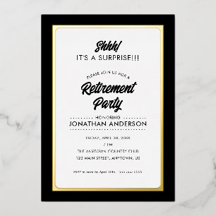 Aluminium Invitation simple en feuille d'or pour fête de ret