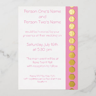 Aluminium Tabletop Chic en rose pétale métallisé Invitation