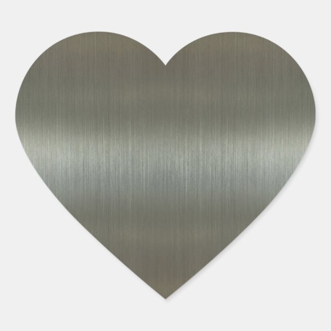 Aluminiumbürste Herz-Aufkleber (Vorderseite)