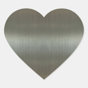 Aluminiumbürste Herz-Aufkleber