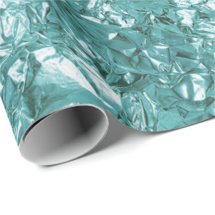 Aluminiumfolie-aquamarines Wassergrün geknittert Geschenkpapier