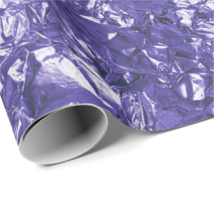 Aluminiumfolie-blaues lila metallisches geknittert geschenkpapier