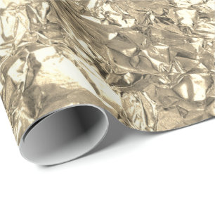 Aluminiumfolie-GoldImitat-Ebene geknittert Geschenkpapier