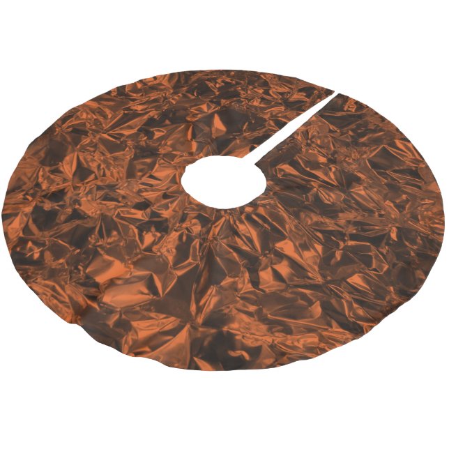 Aluminiumfoliendesign in Kupfer-Orange Polyester Weihnachtsbaumdecke (Schrägansicht)