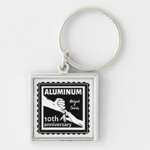 ALUMINUM Traditionelles 10-jähriges Hochzeitsstipe Schlüsselanhänger