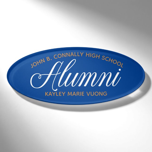 Alumni Blue Gold High School Custom Namenschild (Vorderseite)