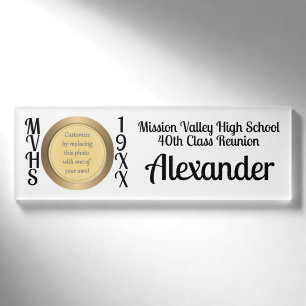 Alumni High School Wiedersehen-Foto Namenschild