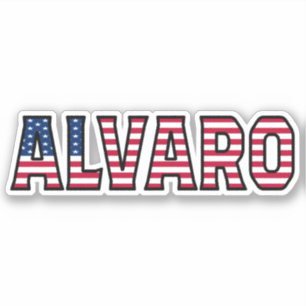 Alvaro Nom Prénom USA Autocollant Set d'autocollan