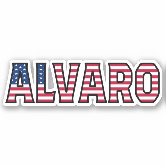 Alvaro Prénom USA Sticker Stickerset (Devant)