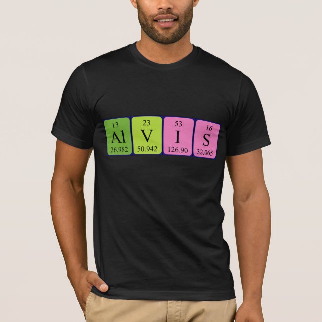Alvis Namen-Shirt periodischer Tabelle T-Shirt (Vorderseite)