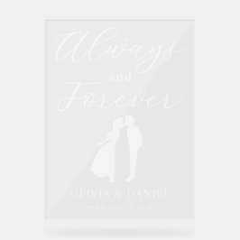Always & Forever Minimal Elegant Wedding Welcome Acrylschild