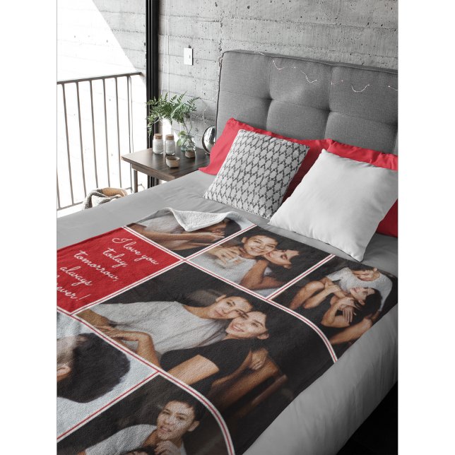 Always & Forever Modern 6 Photo Collage Fleecedecke (Von Creator hochgeladen)