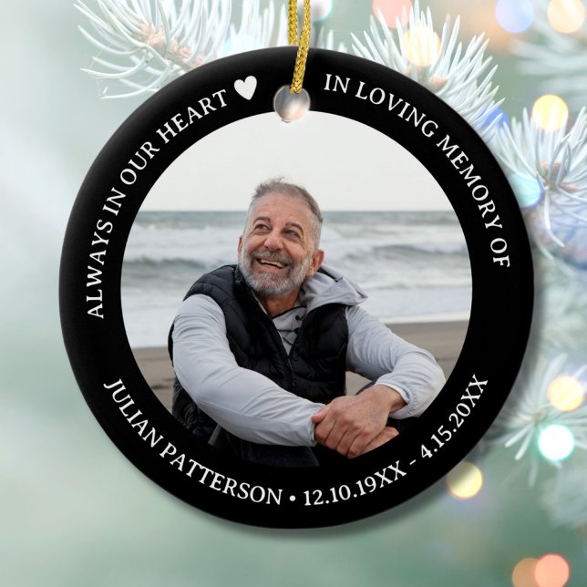 Always in Our Hearts Funeral Memorial Photo  Keramik Ornament (Von Creator hochgeladen)