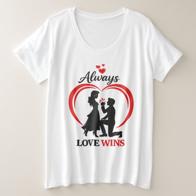 Always Love Wins Plus Size Women Tee (Design devant)