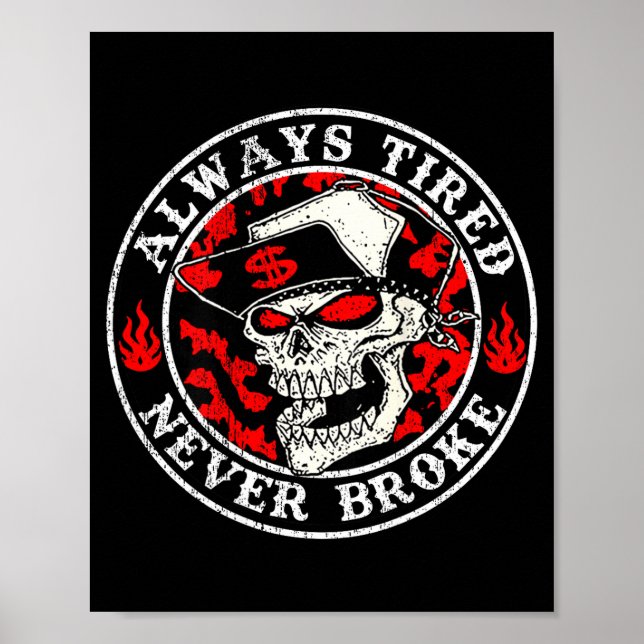 Always Tired Never Broke Skull (on Back)  Poster (Vorne)