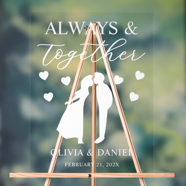 Always & Together Personalized Wedding Acrylschild (Neutral)