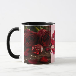 Always Yours Red Rose Romantic Morning Valentine  Tasse