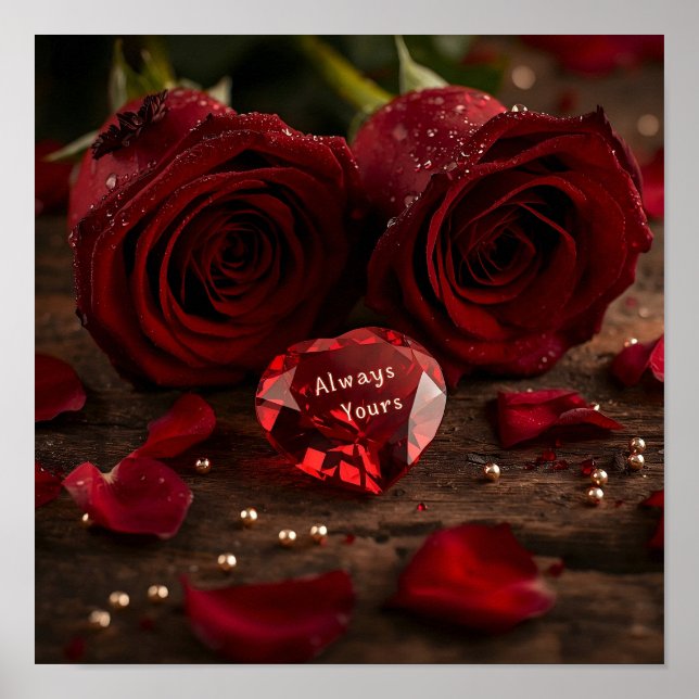 Always Yours Romantic Rose Valentine Poster (Devant)