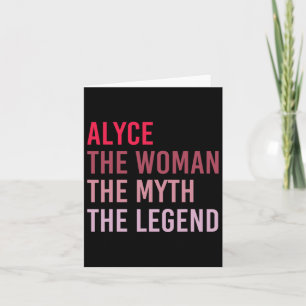Alyce der Frauenmythos Legende Personalisierter Na Karte