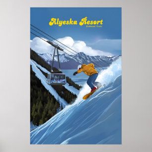 Alyeska Affiche de voyage Station de ski et de sno