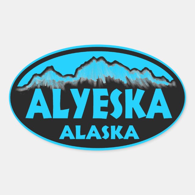 Alyeska Alaska Oval Aufkleber (Vorderseite)
