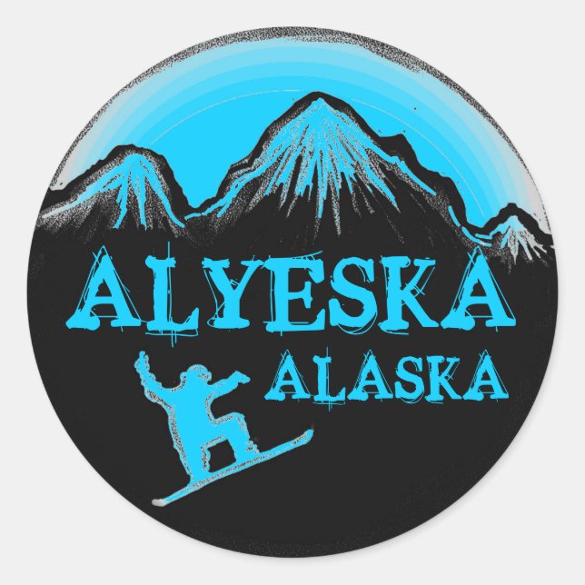 Alyeska Alaska Snowboarder Sticker (Vorderseite)