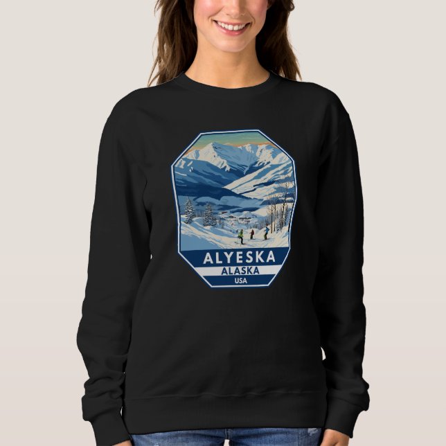 Alyeska Alaska Winter Reisen Vintag Sweatshirt (Vorderseite)