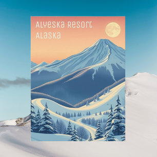 Alyeska Resort Alaska Skiferien Postkarte
