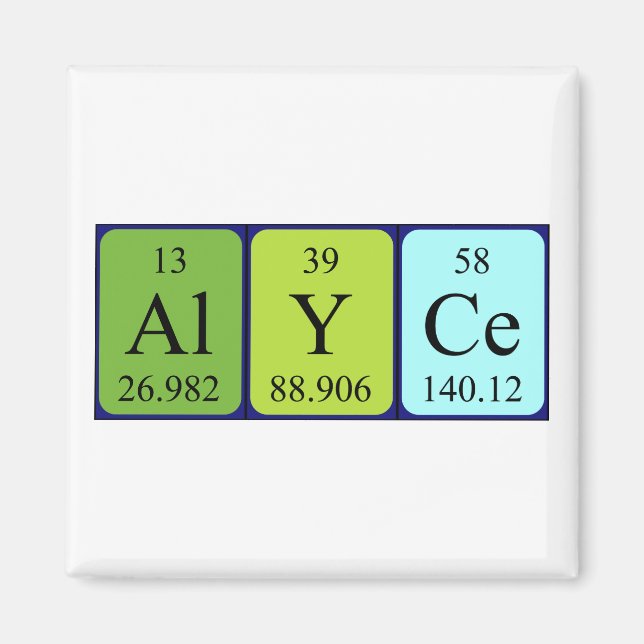 Alyperiodischer Tabellenname-Magnet Magnet (Vorne)